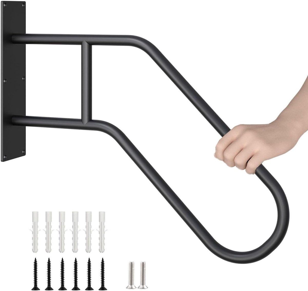 Dailygoods- Handrail met U-vorm - Wandbeugel - Antislip - Duurzaam - Roestvrij staal - Geschikt voor 1-3 treden - Trapleuning