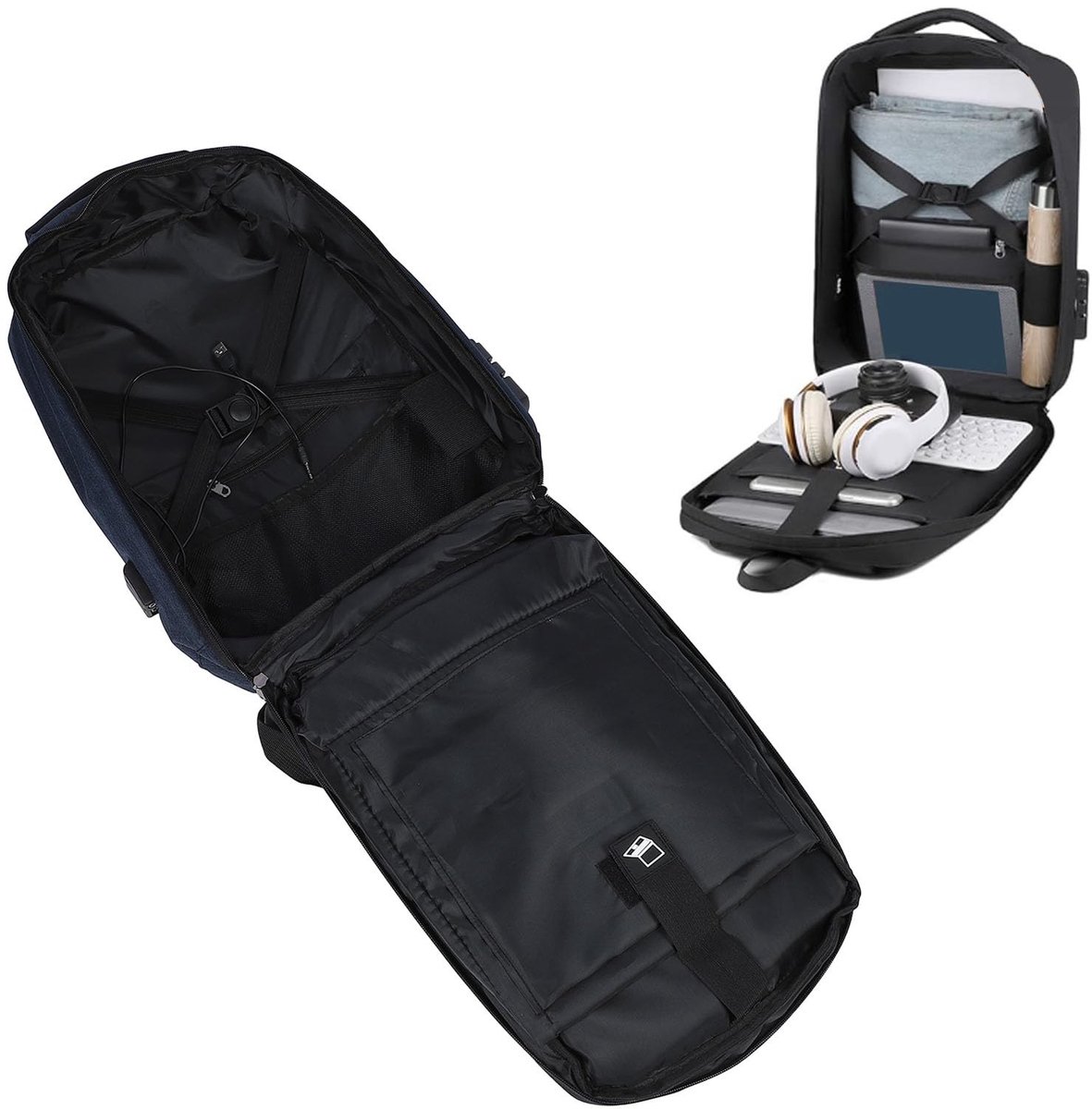 Dailygoods - Mini-Rugzakhoes voor Satellietaccessoires met USB-oplaadpoort