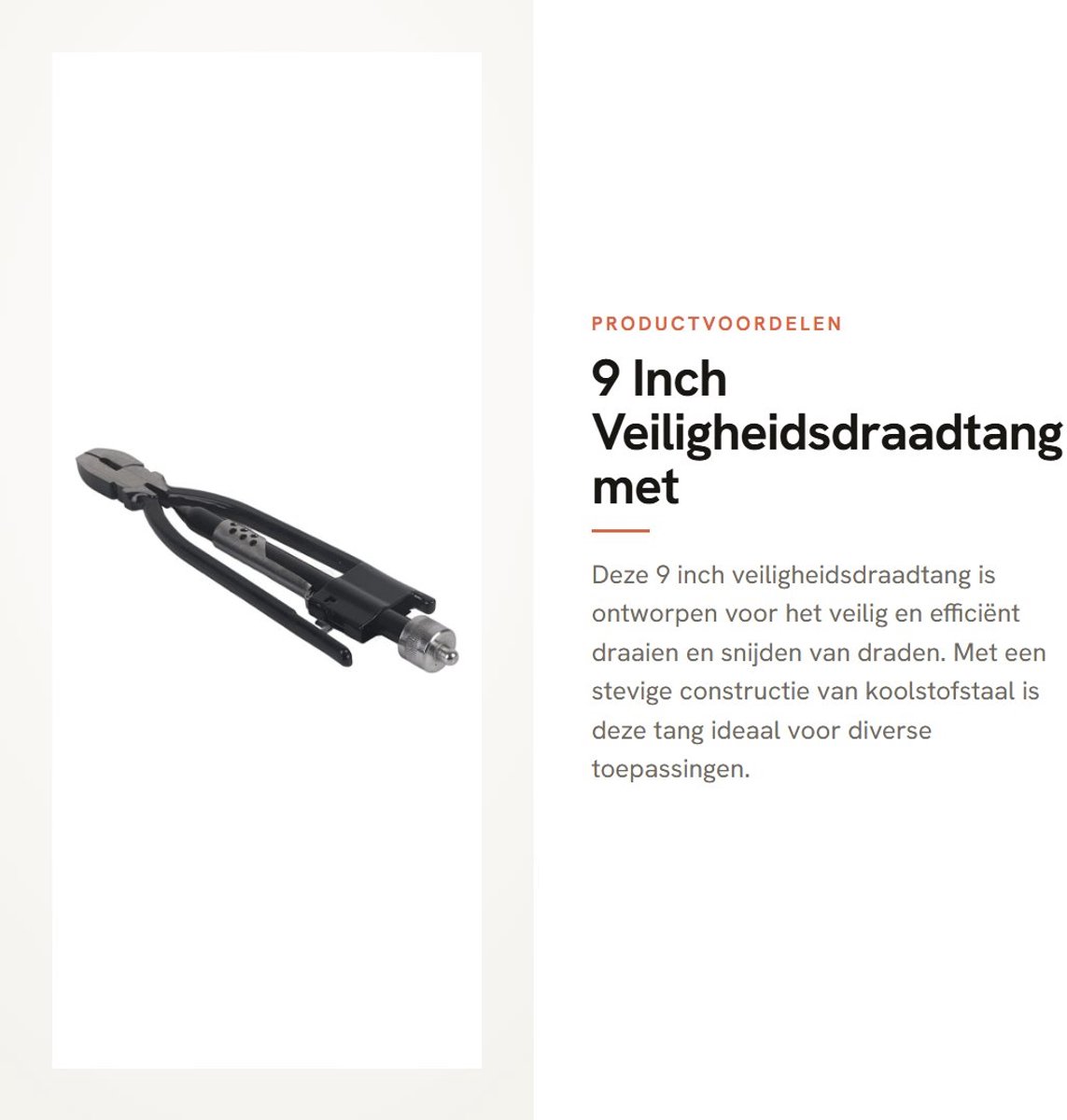 Dailygoods - 9 Inch Veiligheidsdraadtang met Draadvergrendeling