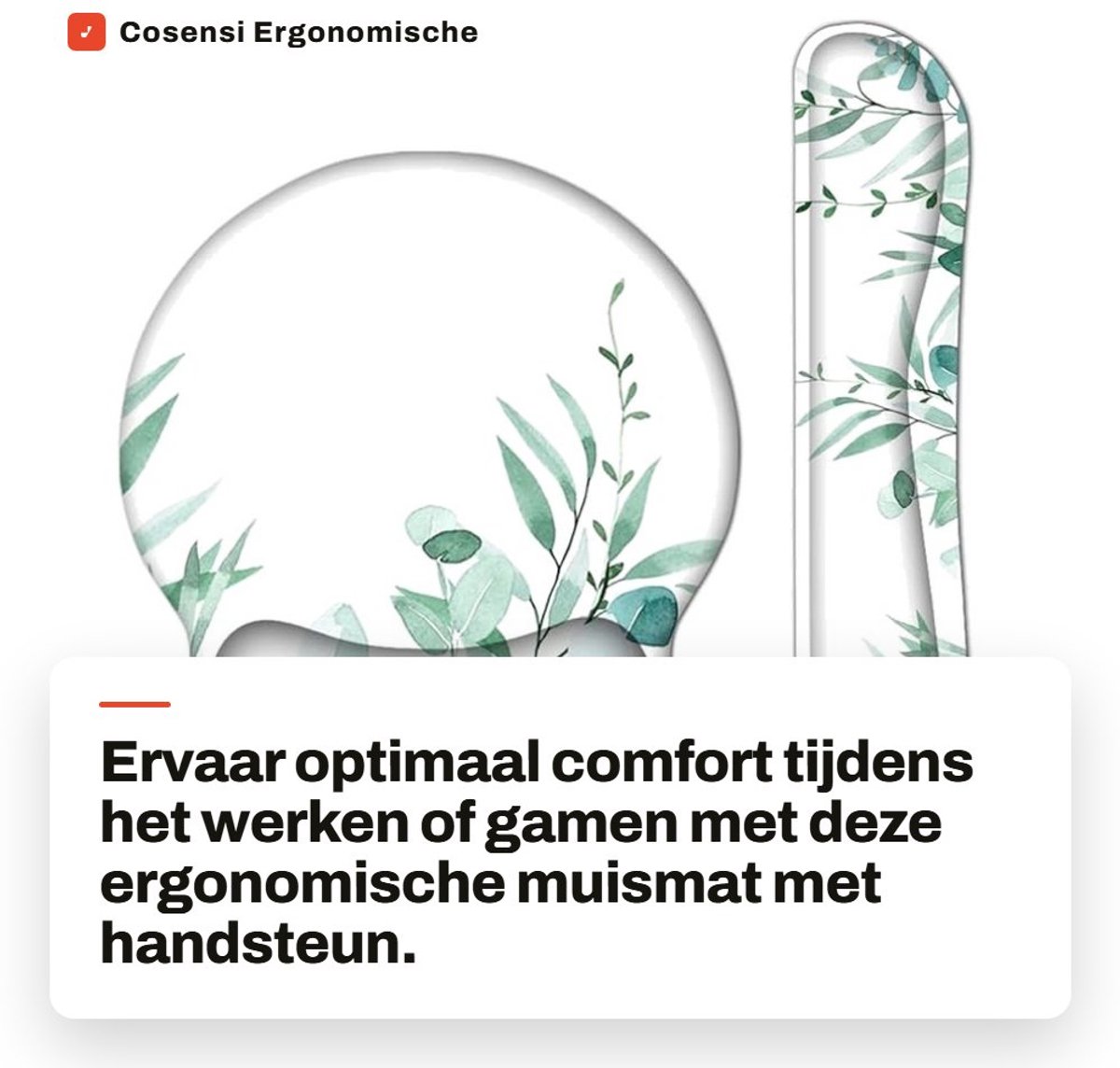 Dailygoods- Muismat Ergonomisch met Polssteun - Muismat XXL - Antislip Muismat - Muismat Eucalyptusgroen - Ademend Materiaal - Gemakkelijk te Reinigen - Computermat
