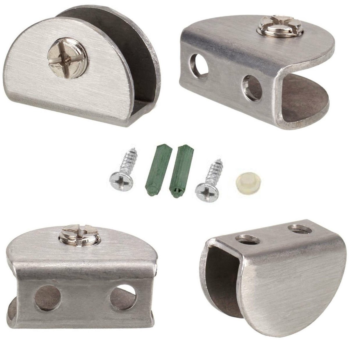 Dailygoods- Plankhouder Elegante Look - Plankdragers Roestvrij Staal - Klembevestiging - 4 Stuks - Maximale Belasting 8 kg - Geschikt voor 6-8 mm Dikte - Plankdrager