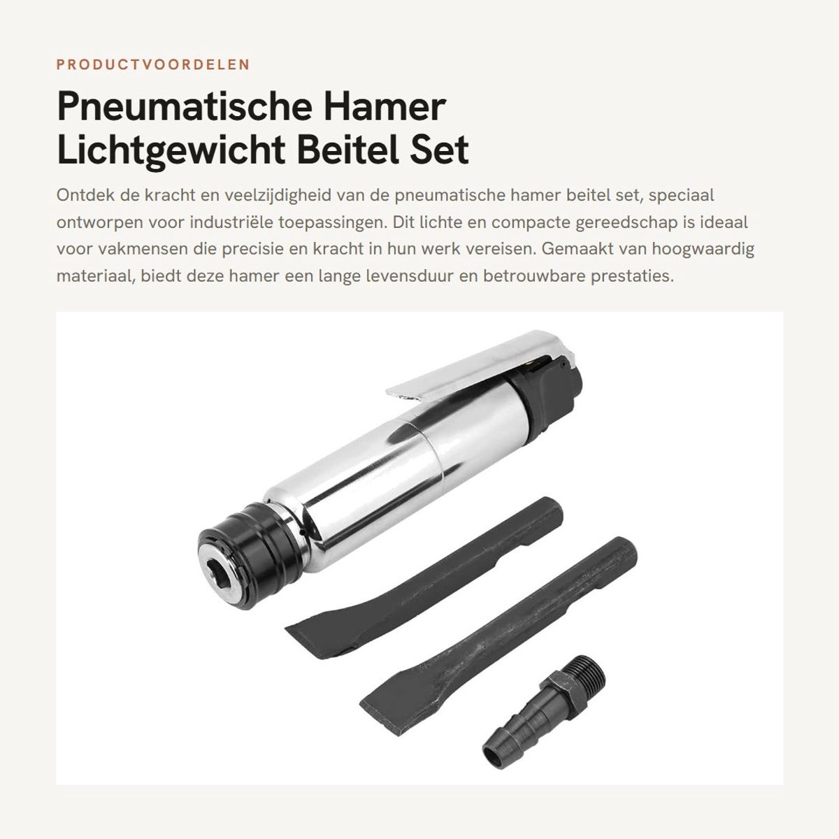 Dailygoods- Pneumatische Hamer - Slijtvaste Behuizing - Lichtgewicht Tool - Hoge Hardheid - Versterkte Legeringscilinder - Geschikt voor Reinigen en Openen - Lucht Hamer