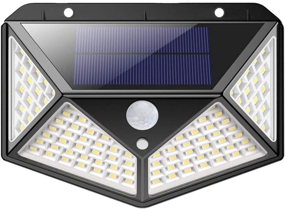 Solar LED Lamp - Buitenlamp Tuinlamp - Tuin Verlichten - Bewegingssensor - 100 LEDs - Wit
