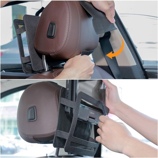 Auto Hoofdsteun Mount - Houder voor DVD Speler - Reizen met Kinderen - Verstelbare Elastische Band - 9 Inch Scherm — afbeelding 4