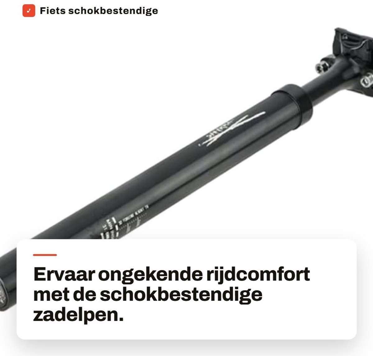 Dailygoods- Zadelpen Schokbestendig - Zadelpen 33,9 mm - Zadelpen 400 mm - Schokdemper - Metalen - Fietsuitrusting - Veringzadelpen