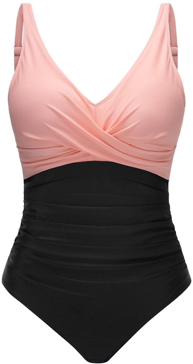 Dailygoods- Badpak Dames - Eendelig - V-hals - Push-up - Buikcontrole - Slank - Hoogwaardige Stof 82% Nylon/18% Elastaan - Zwemkleding