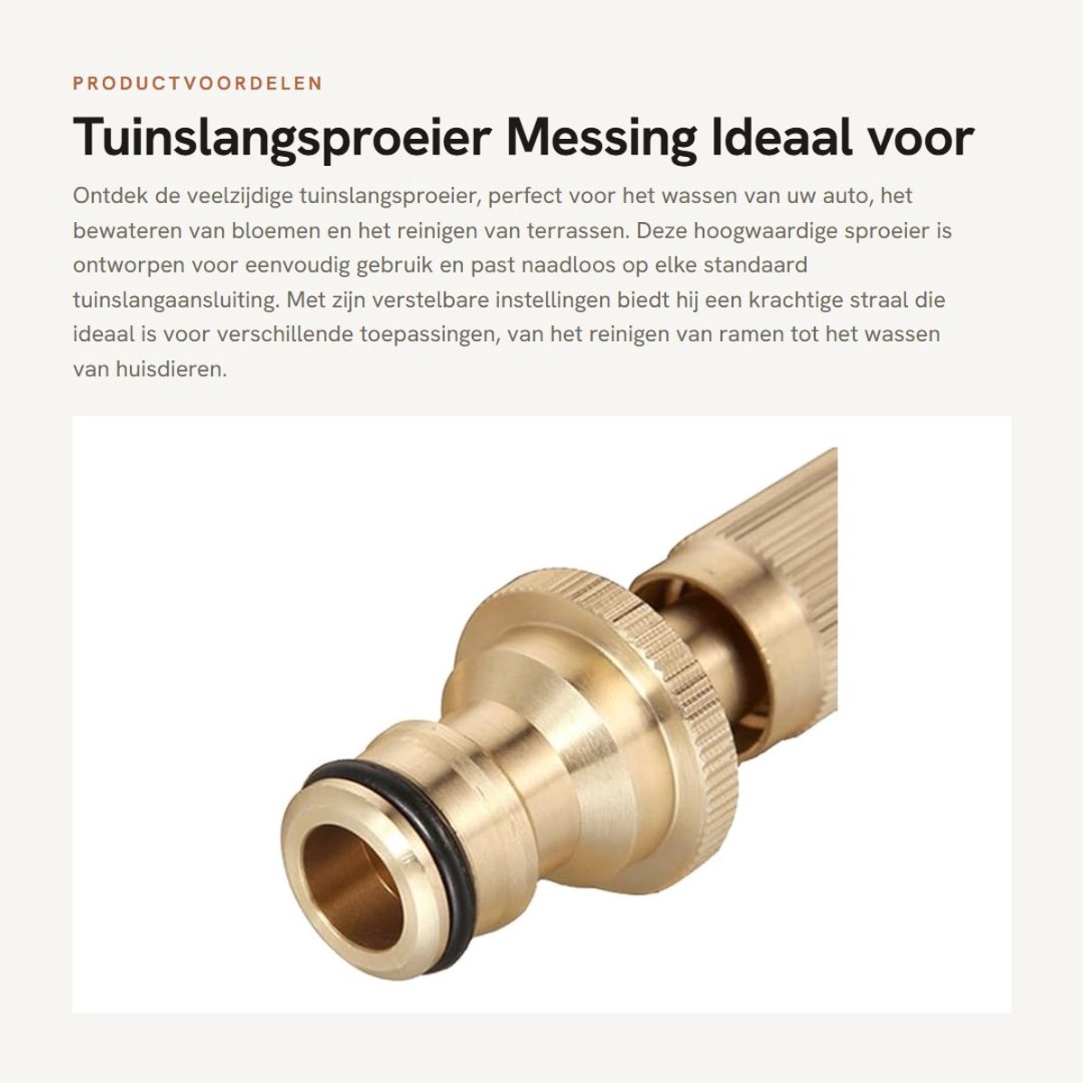 Dailygoods- Tuinslangsproeier Verstelbaar - Messing - Snelkoppeling - Tuinspuit Pistool - Wassen van Auto's - Bewateren van Tuin
