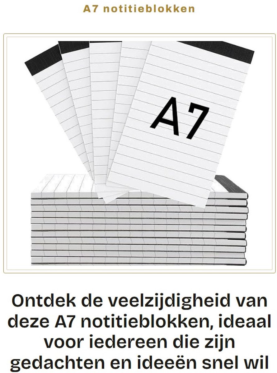 Dailygoods- Notitieblok A7 20 Stuks - Gelinieerd Papier - Mini Zak Notitieblok - Herinneringen Organisatie - Compact Formaat - 30 Vellen - Notitiepad