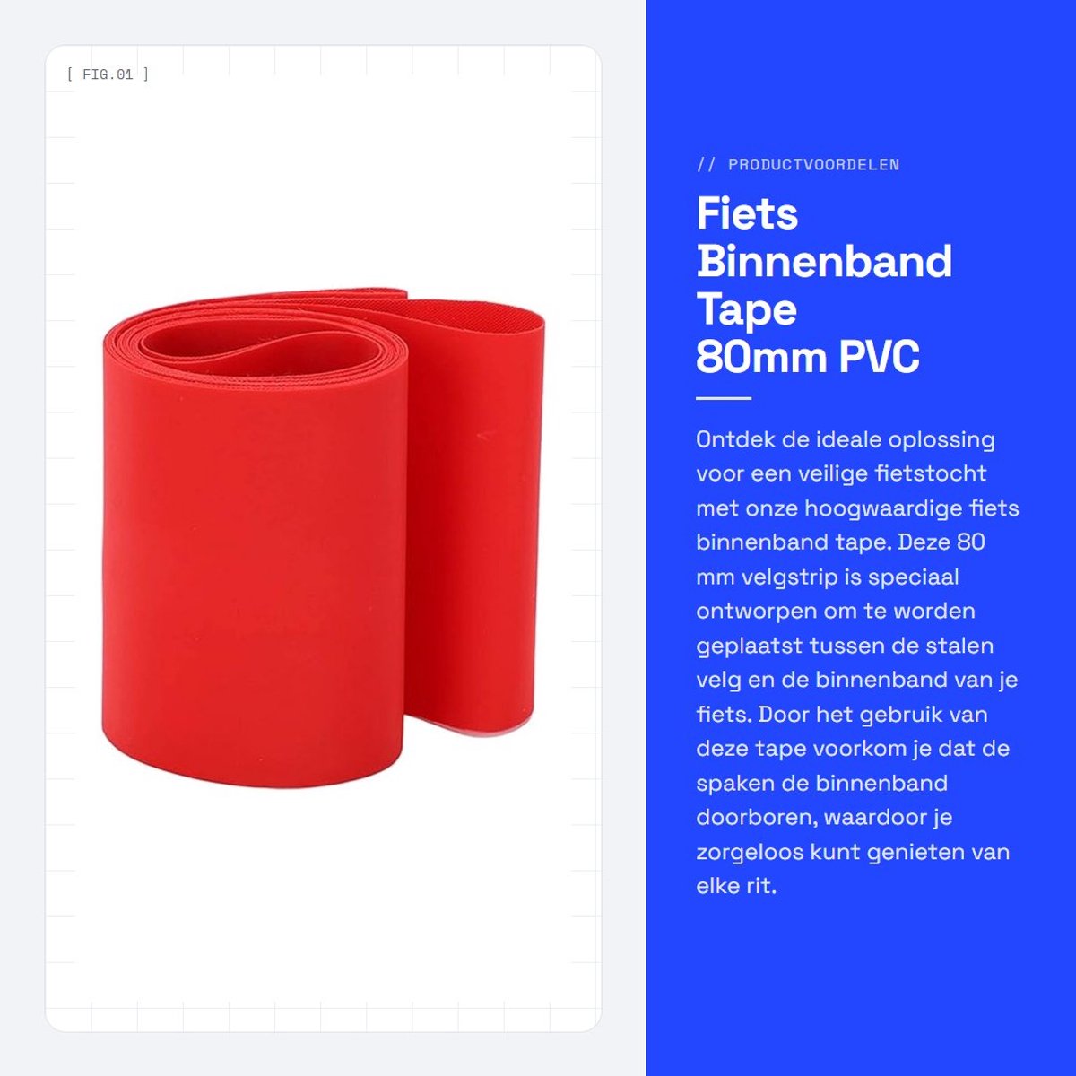 Dailygoods - Fiets Binnenband Tape - 80mm - PVC Anti Punctie Tape - Geschikt voor 26 Inch Banden - Duurzaam - Velg Strip - Fiets en Vliegtuigmodel