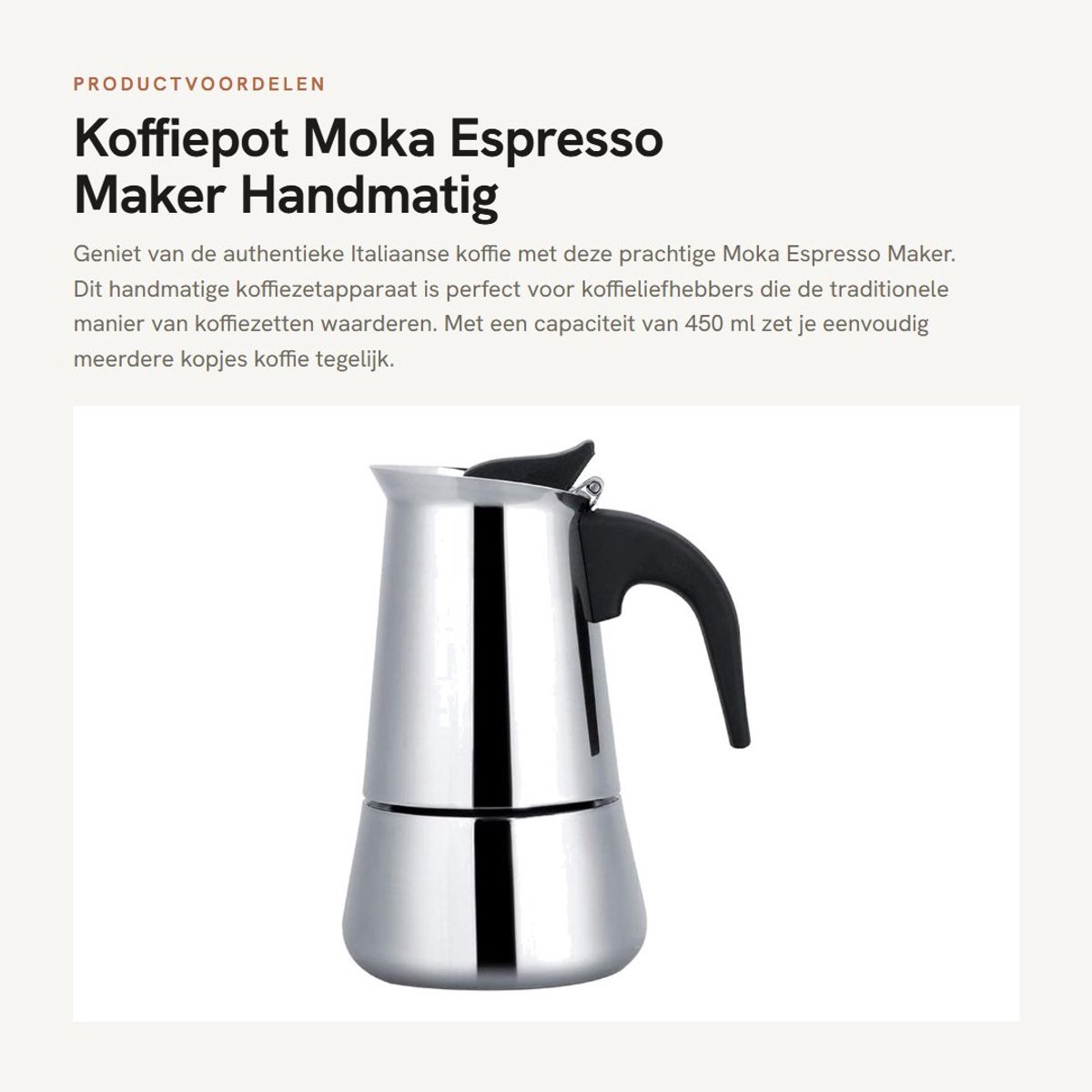 Dailygoods - Koffiepot - Moka Espresso Maker - Handmatig koffiezetten - Rood - Roestvrijstalen Moka Pot - Geschikt voor koffieliefhebbers - 450 ml