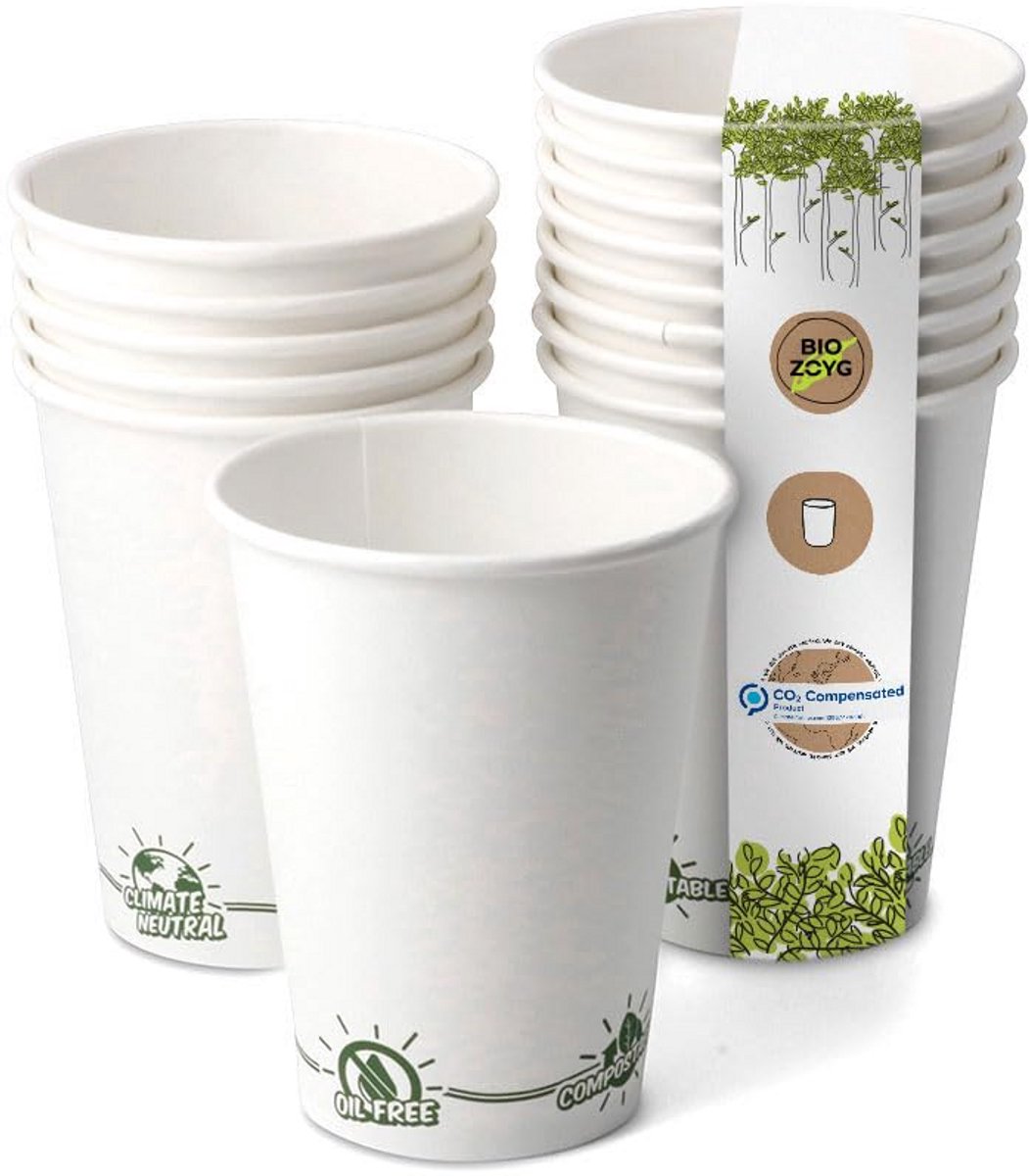 Wegwerpbekers Espresso bekers papieren bekers Feestjes en beurzen Composteerbaar met PLA-coating 100 ml Wit