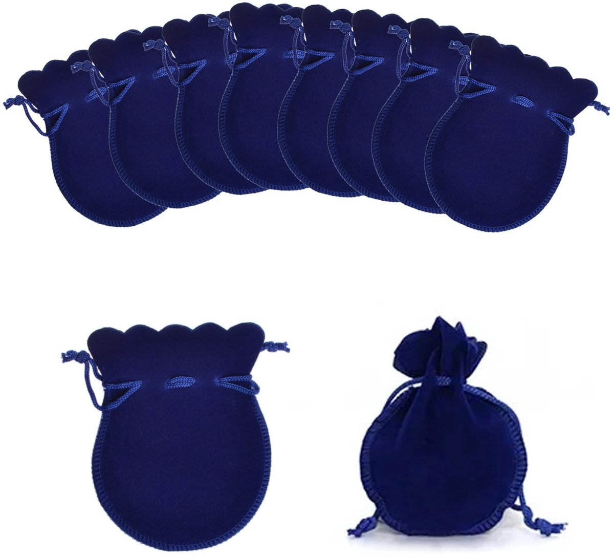 Dailygoods- Velvet Zakjes 50 Stuks - Sieradenzakjes - Opbergzakjes - Trekkoord Sluiting - Herbruikbaar - Zacht en Sterk (7 x 9 cm) - Sieradenzakje