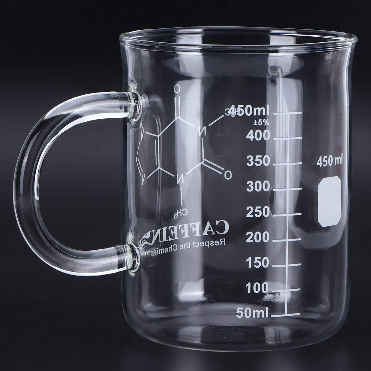 Dailygoods- Beker 16oz - Borosilicaatglas - Maatbeker met Schaalverdeling - Chemie Mok - Ergonomische Handgreep - Hittebestendig Glas