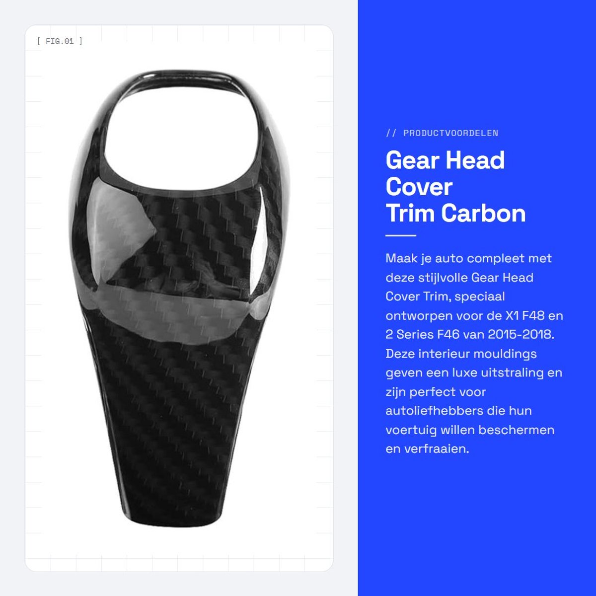 Dailygoods- Gear Head Cover - Hoogwaardige ABS - Ergonomisch Ontwerp - Antislip - Zelfklevend - Schokbestendig - Elegant Afwerking - Interieur Trim