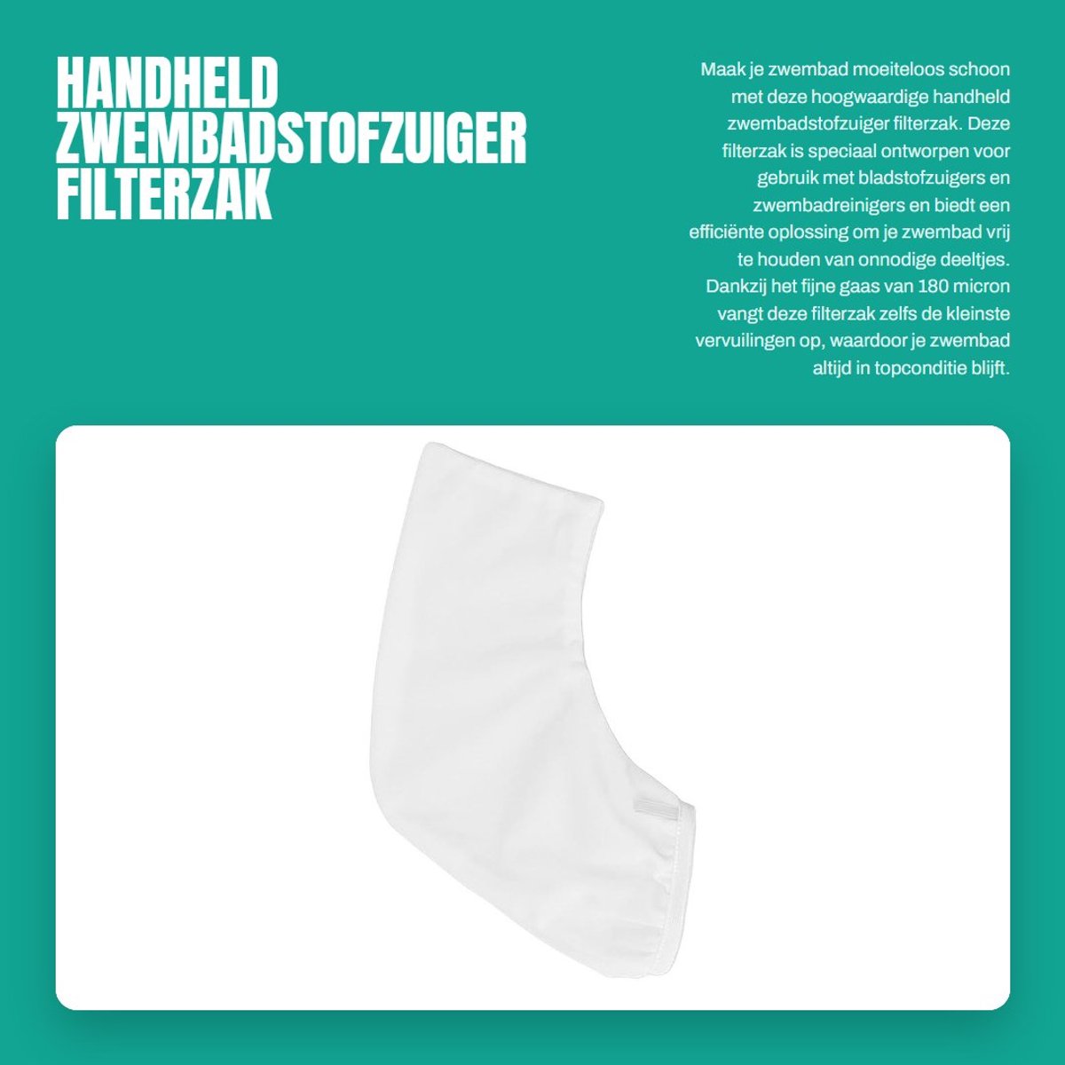 Dailygoods- Filterzak 180 Micron - Handheld Zwembadstofzuiger - Fijnmazige Filterzakken - Eenvoudig Te Reinigen - Nylon Materiaal - Herbruikbaar - Zwembadfilter