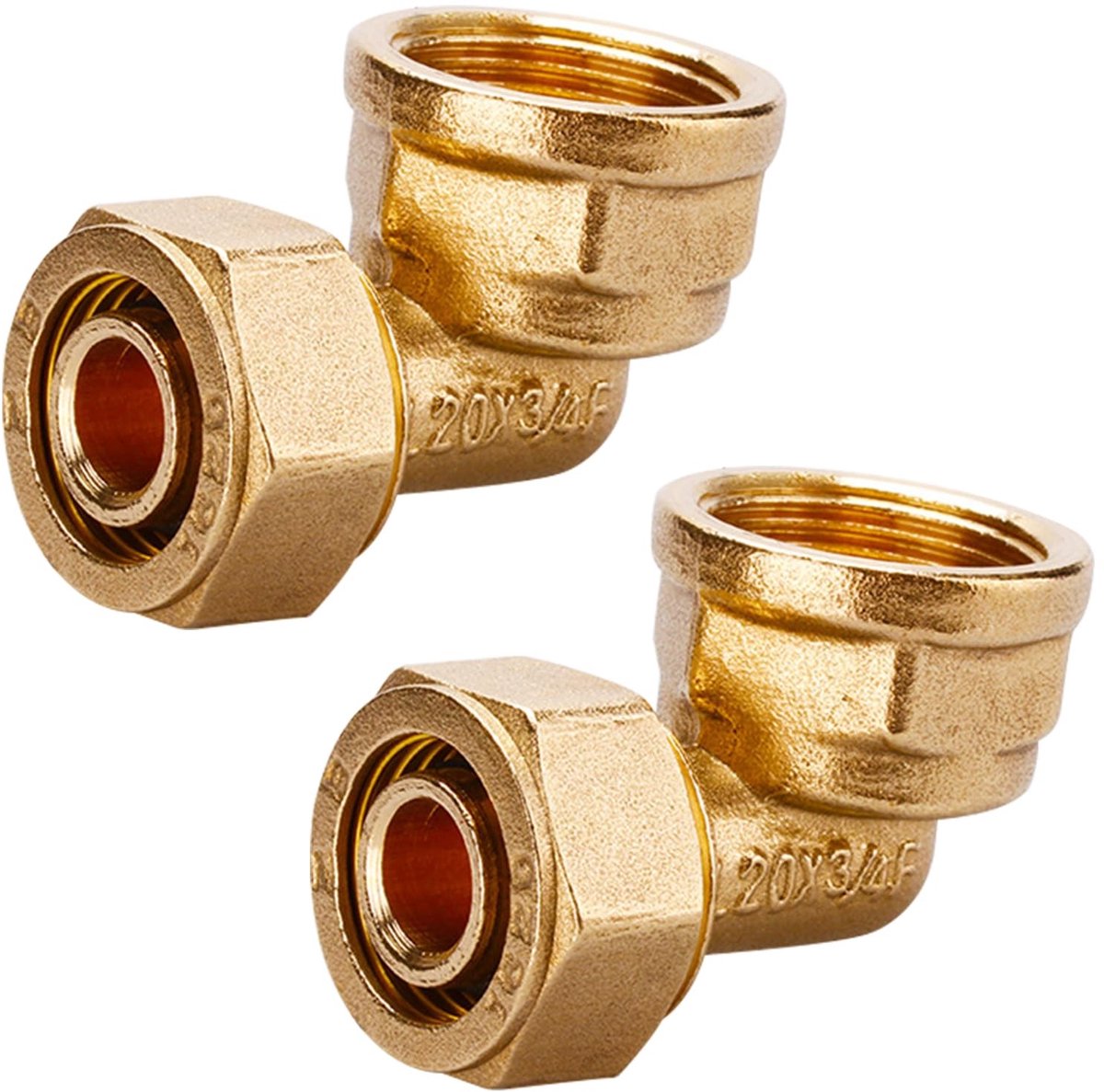 Dailygoods - 2 Stuks 90° Messing Hoekkoppelingen voor Buizen
