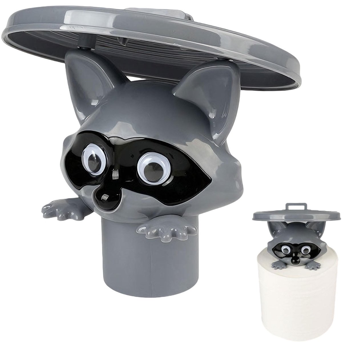 Dailygoods- Toiletpapierhouder met wasbeerontwerp - Badkameraccessoires - Kunststof - Decoratie - Toiletrolhouder - Afmetingen zoals afgebeeld