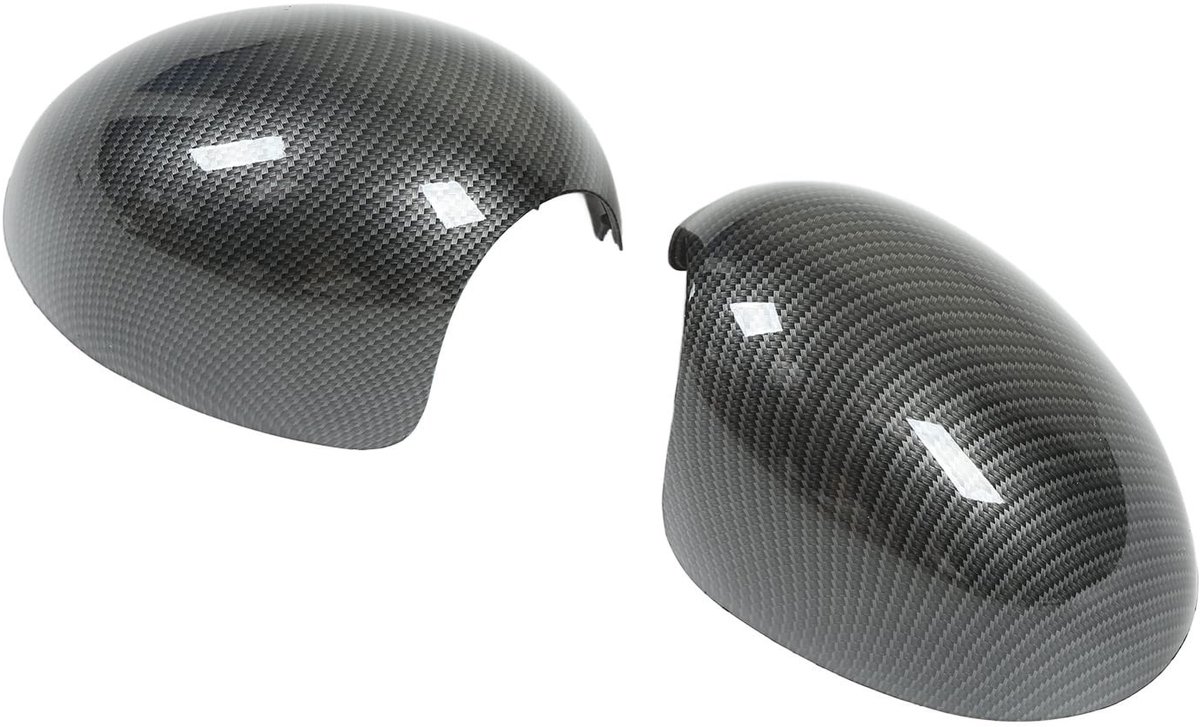 Dailygoods- Spiegelcover Carbon Fiber Stijl - Vervanging - Deurzijde - Geschikt voor R55/R56/R57/R58/R59/R60/R61 - ABS - 2 Stuks - Spiegeldop