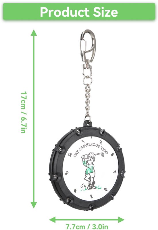 Dailygoods- Golf Score Counter 18-Holes - Draagbaar - Slagenteller - Keychain - Eenvoudig te gebruiken - Lichtgewicht ontwerp - Golf Teller van Dailygoods — afbeelding 4
