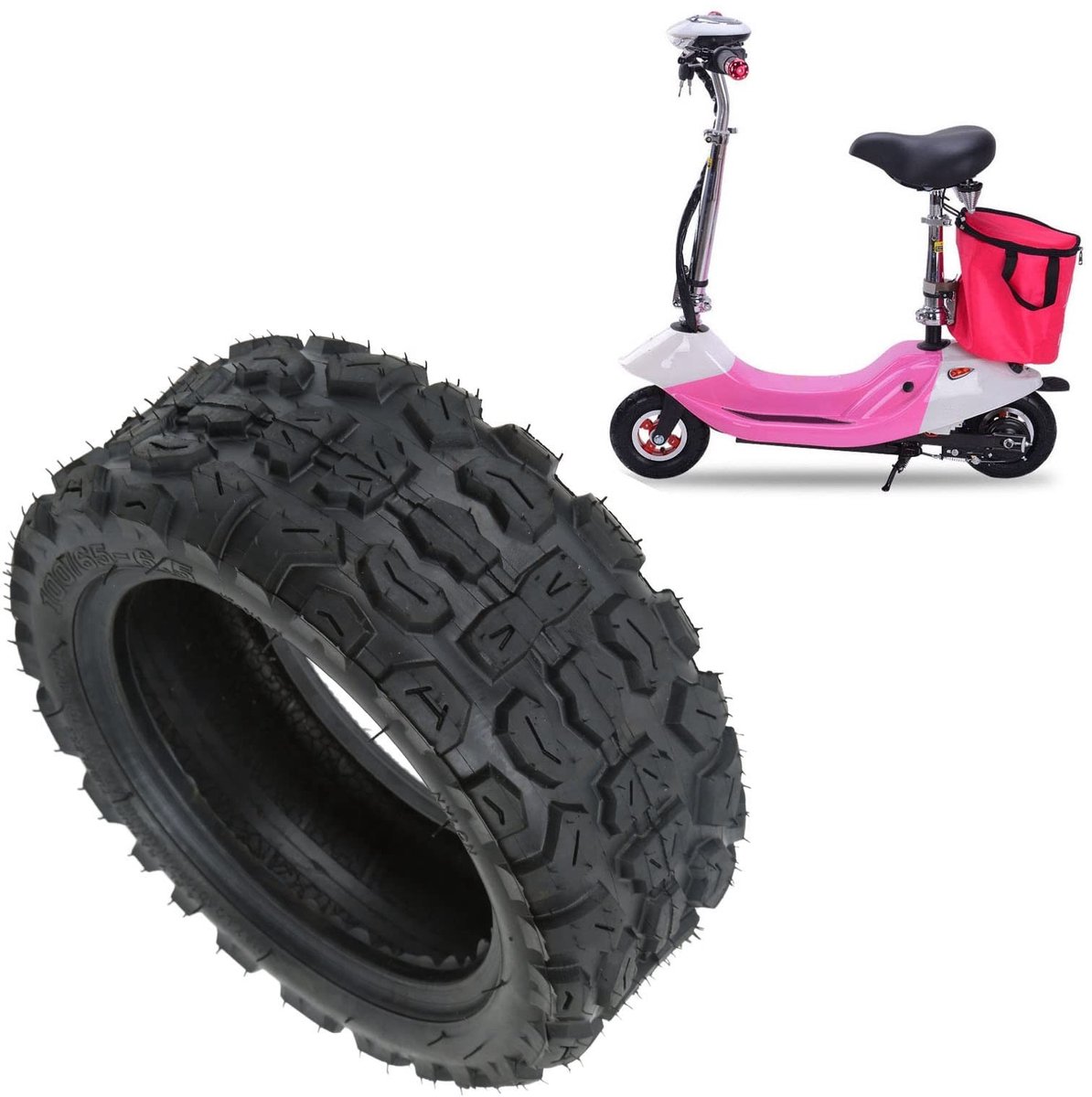 Dailygoods - Massieve Elektrische Scooterband - Off-Road Band - Super Grip Antislip - 100/65-6.5 - Vervangingsband - Verbeterde Rijprestaties - Geschi...