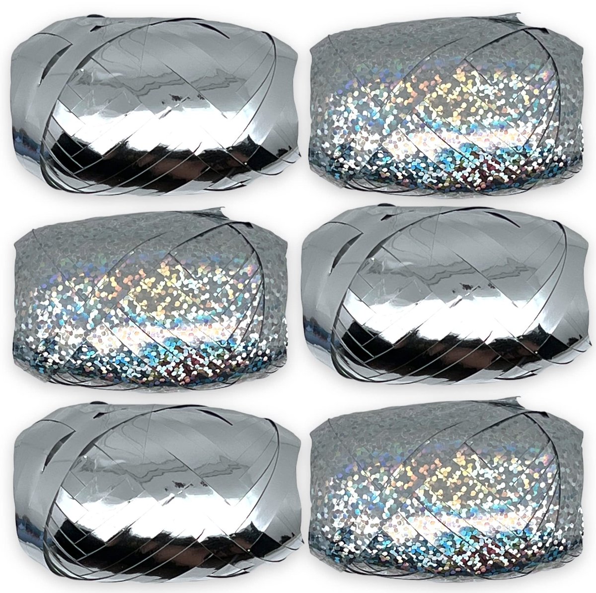 Dailygoods- Krullint Set - Glanzend/Maat - 6 Rollen - 10 m per Rol - Scheurvast - Perfect voor Verpakken/Knutselen - Cadeaulint