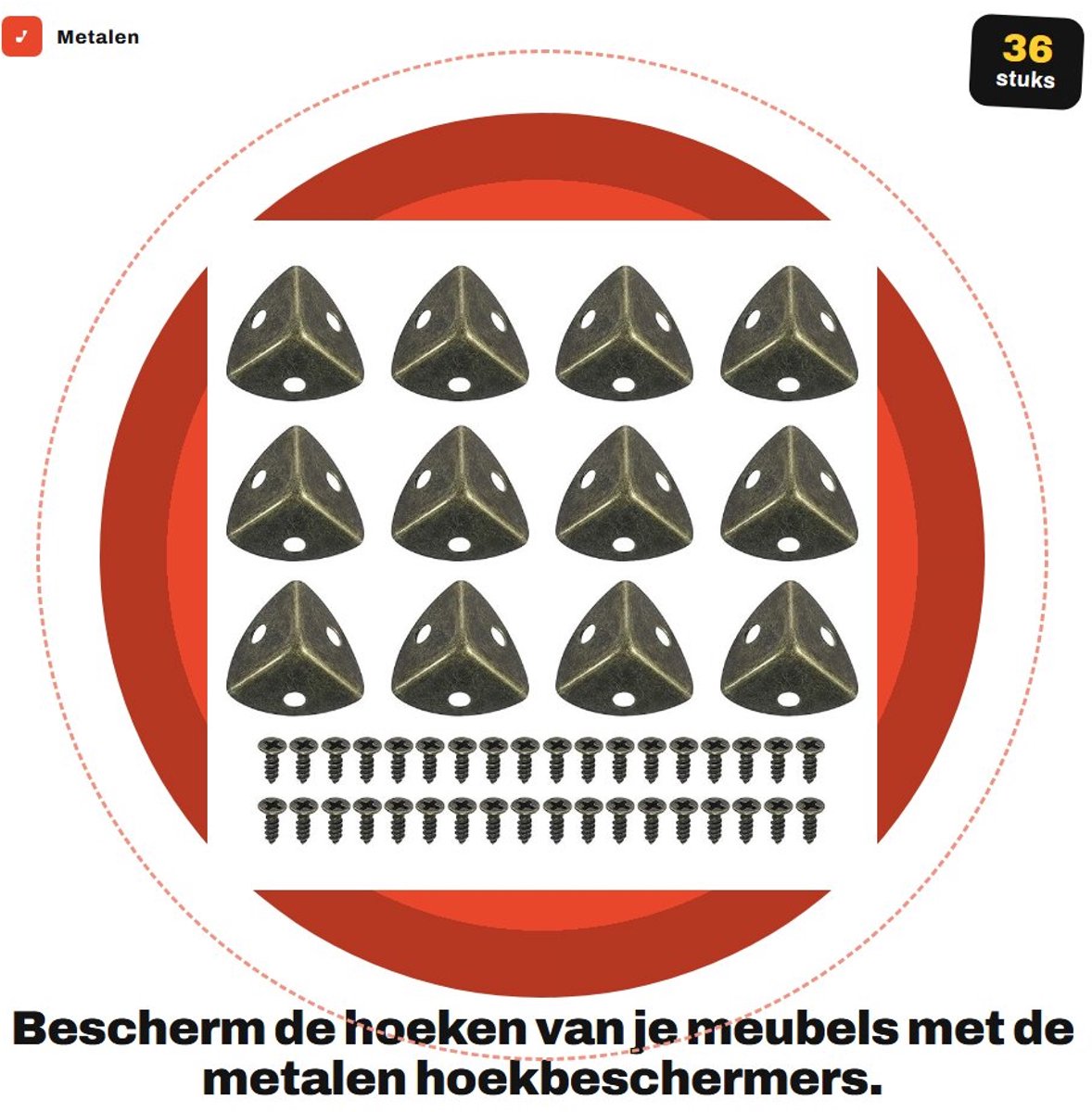 Dailygoods- Hoekbeschermers Metalen - 36 Stuks - 3,18 Inch x 0,79 Cm - Tafelhoekbescherming - Decoratieve Hoekbeschermers - Slijtvast en Roestvrij - Meubelhoekbeschermer