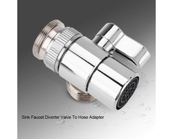 Dailygoods - Kafuty Vervanging Sink Valve - Messing Omschakelklep - Geschikt voor Keuken of Badkamer - M22 X M24 - Slang Adapter - Waterstroomregeling