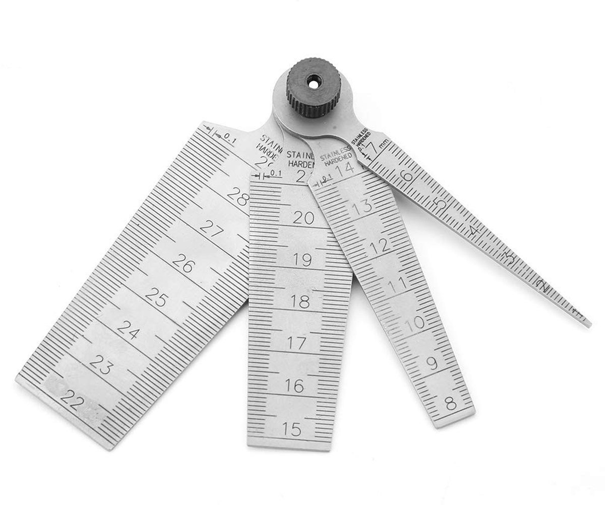 Dailygoods- Meetlat Set - Roestvrij Staal - Duidelijk Gemarkeerd - Verschillende Maten - Gemakkelijk Mee te Nemen - Voor Binnen- en Buitendiameter Metingen - Meetinstrument