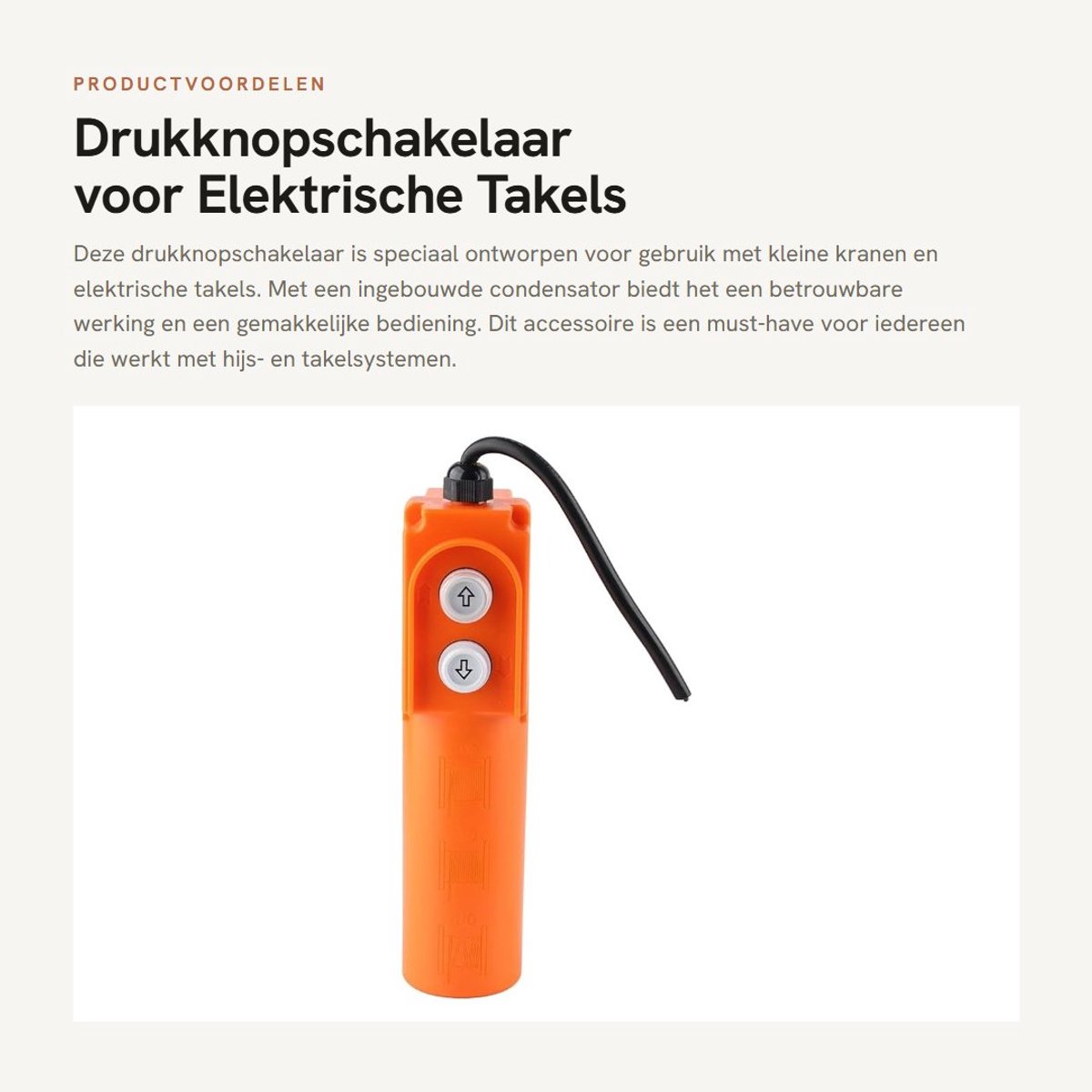 Dailygoods - Drukknopschakelaar voor Elektrische Takels met Condensator