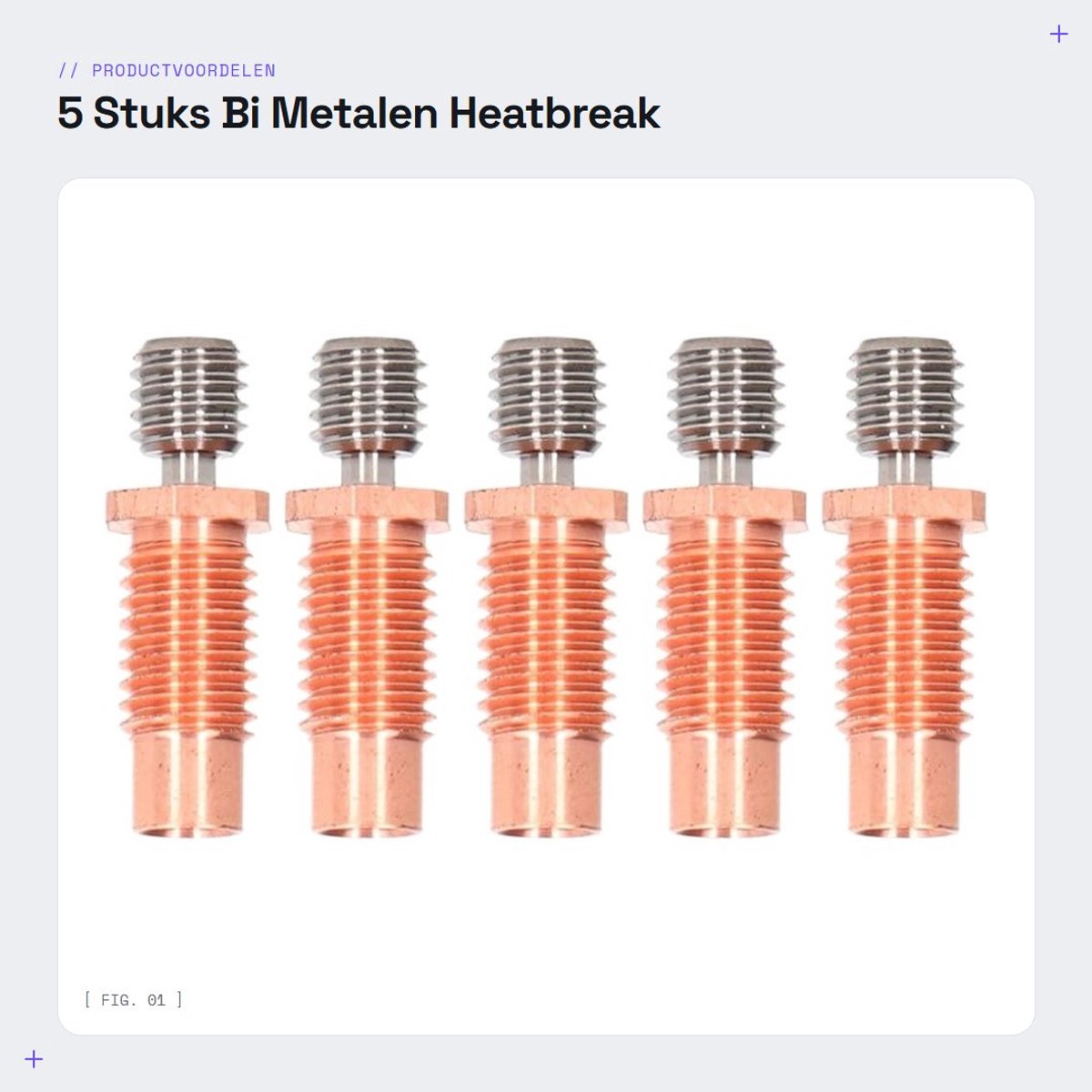 Dailygoods- Heatbreak - 5 Stuks Bi-Metalen Keel - Hittebestendig - Thermische Barrière - 3D Printer Accessoires - Nauwkeuriger Afdrukken - Printerkeel