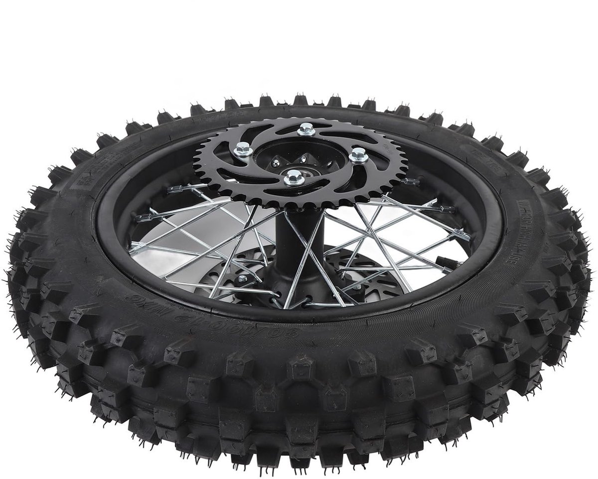 Dailygoods- Achterwielrand 12 Inch - 15 mm Asontwerp - Bandencomponent 80/100-12 - Off-road Fiets - Hoge Prestaties - Duurzame Kwaliteit - Dirtbikewiel