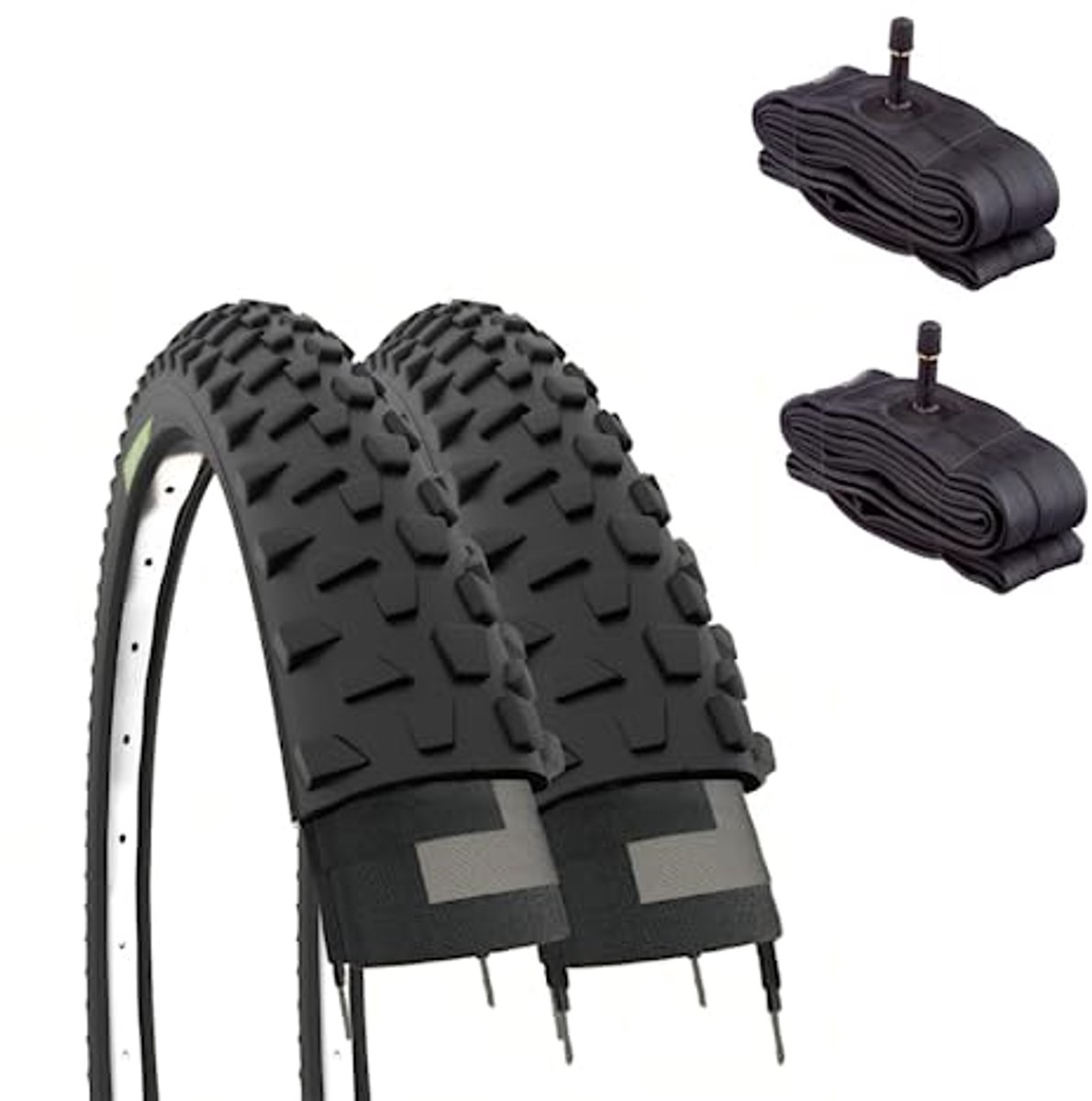 Fietsbanden Set - Banden en binnenbanden - Mountainbiken - Inclusief Schrader ventielen - 26 x 2.10 inch - Zwart