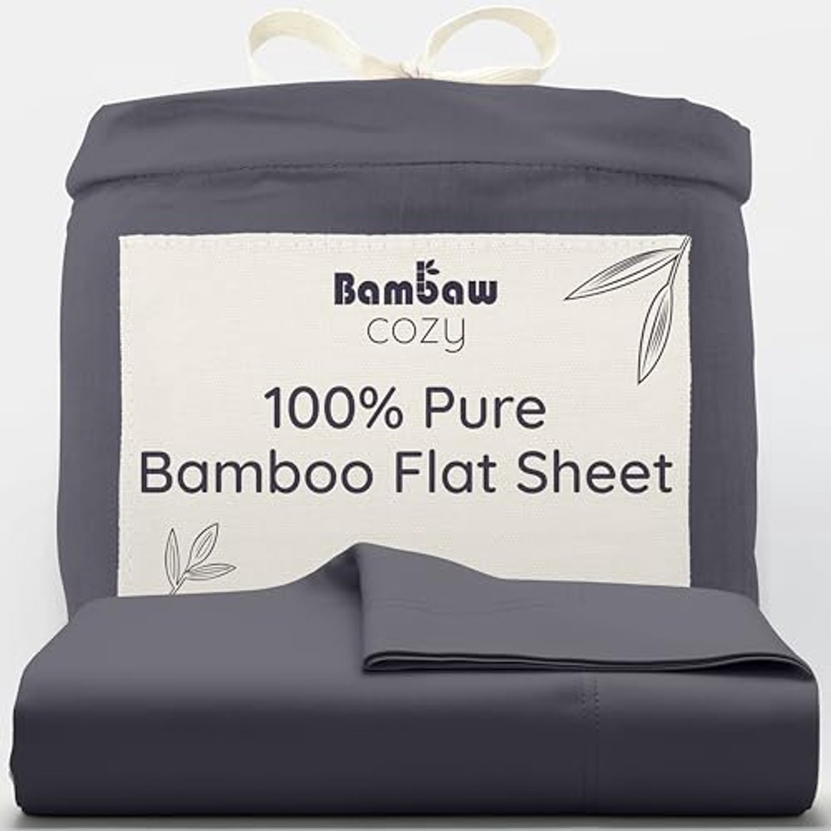 Bamboe Laken - Plat Laken - Rustig Slapen - Plantaardige Zijde - 180x290cm - Zwart