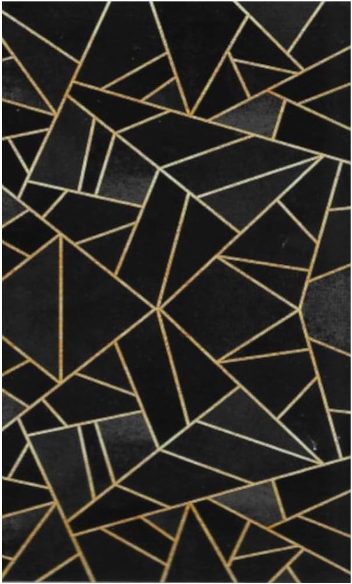 Vloerkleed - Decoratief kleed - Woonkamer aankleden - Grafisch patroon - 50 cm - Zwart goud