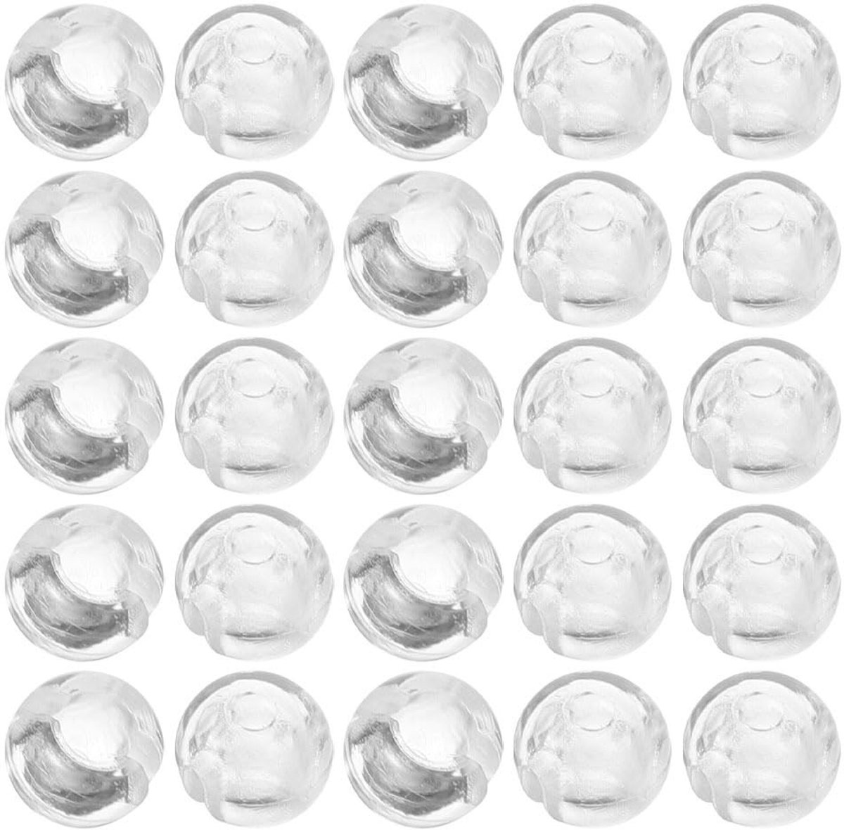 Dailygoods- Kettingstopper 40 Stuks - Transparant - 4 mm Binnendiameter - Voor Kralenkettingen/Rolluiken - Pompon Materiaal - Veilig en Organiseerd - Parelstopper