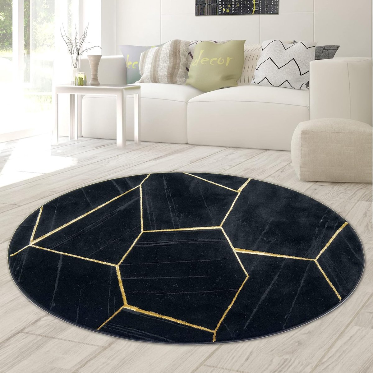 Rond vloerkleed - Geometrisch tapijt - Woonkamer aankleden - Geschikt voor vloerverwarming