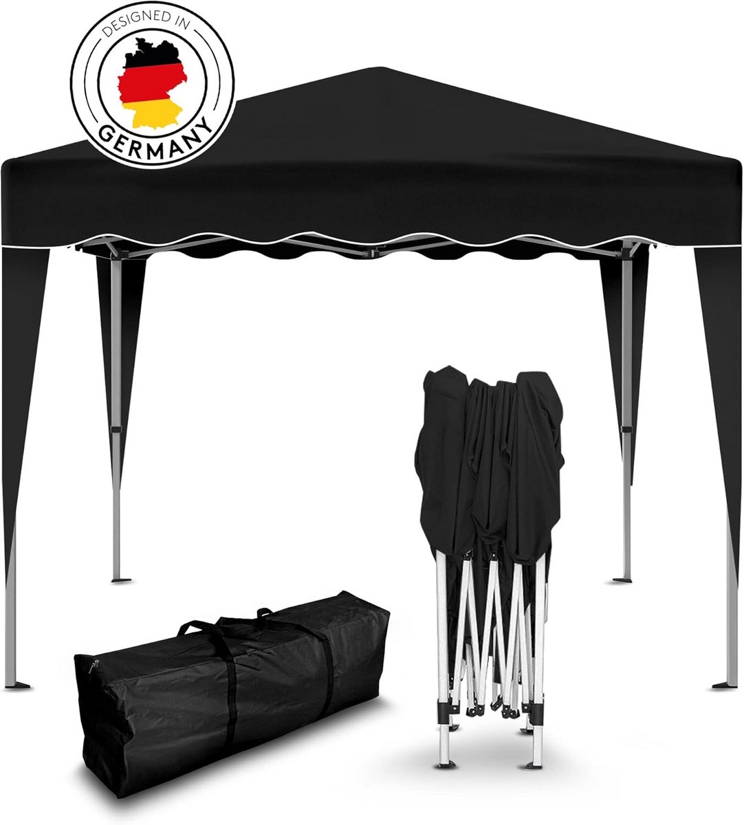 Vouwbaar Paviljoen - Feesttent Tuinpaviljoen - Feestelijke Bijeenkomsten - Waterdicht Polyester - 3 x 3 Meter - Zwart
