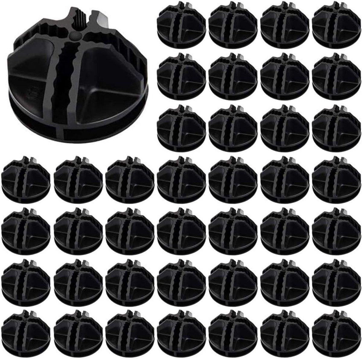Kast Connectoren - Paneel Clips - Opbergen Organiseren - Cross Slot Design - 40 Stuks - Zwart