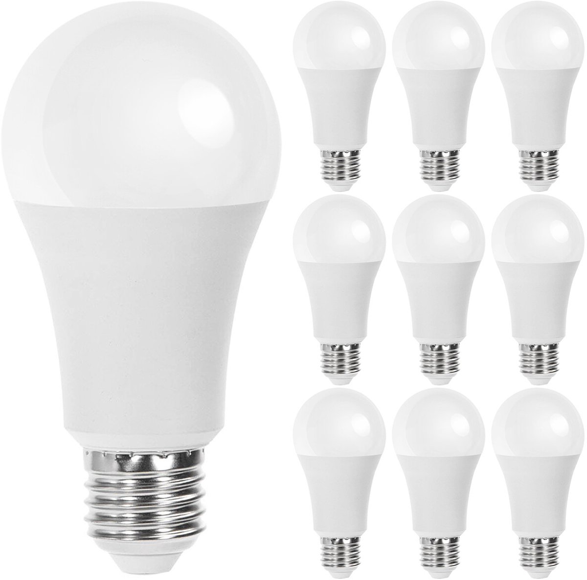 LED Lamp 10 Pack - E27 Fitting - 15W - Helder/Koud Wit 6500K