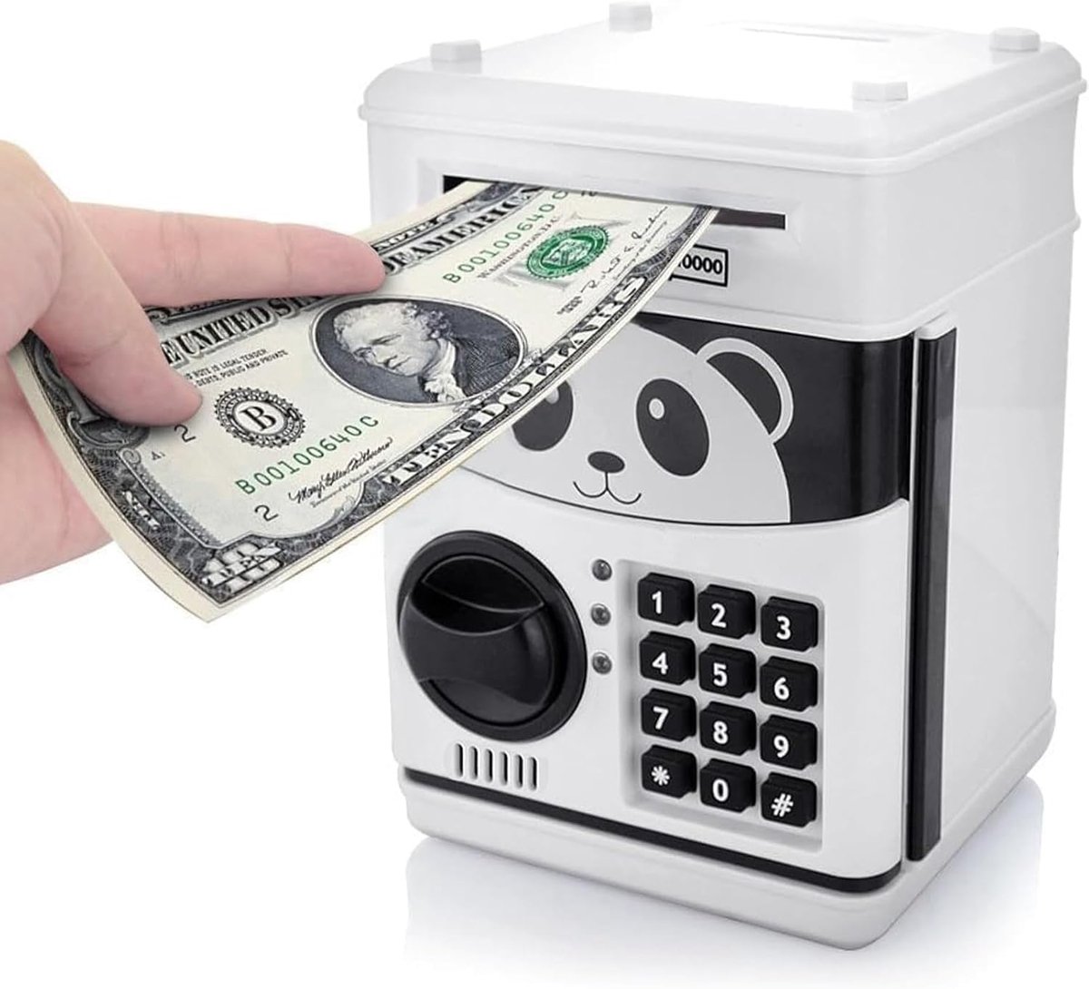 Spaarpot met Wachtwoord - Geldkluis Kinderen - Geld Leren Besparen - Automatische Geldrol - 19 x 11 x 12 cm