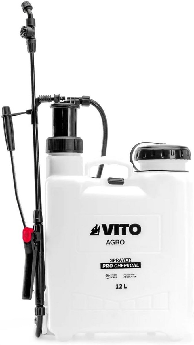 Rugsproeier - Tuinsproeier - Tuinonderhoud - 4 sproeiers - 12 liter - Zwart