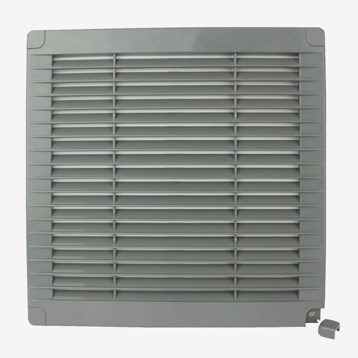 Ventilatierooster Vierkant - Kunststof Rooster - Ruimte Ventilatie - Verzonken Montage - 200 x 200 mm - Grijs