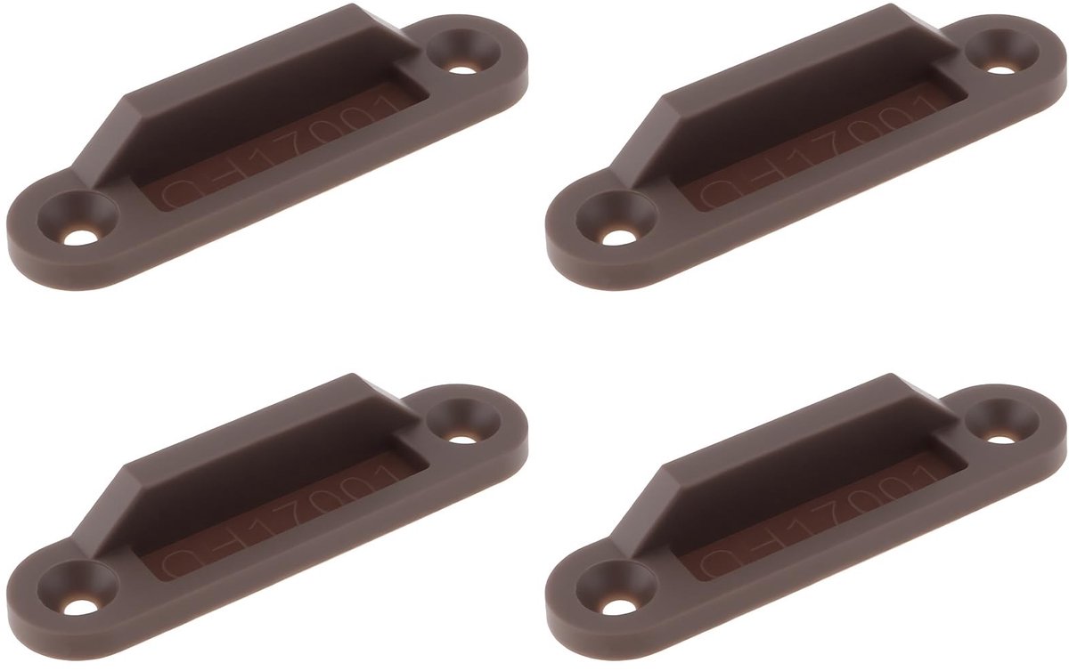 Dailygoods- Aanslagplaat 4x - Kunststof - 53x12mm - Compatibel met Espagnolette Sloten - Afstand schroefgaten 4cm - Vermindert impact deur - Vergrendelingsplaat