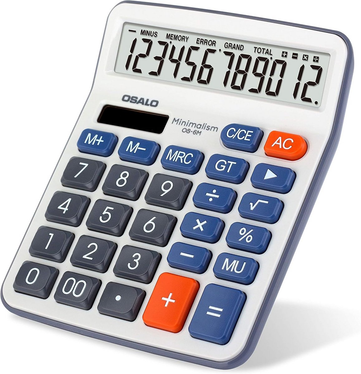 Rekenmachine Bureau - Kantoor Calculator - Dagelijkse Berekeningen - Grote Toetsen LCD - 12 Cijfers - Zwart