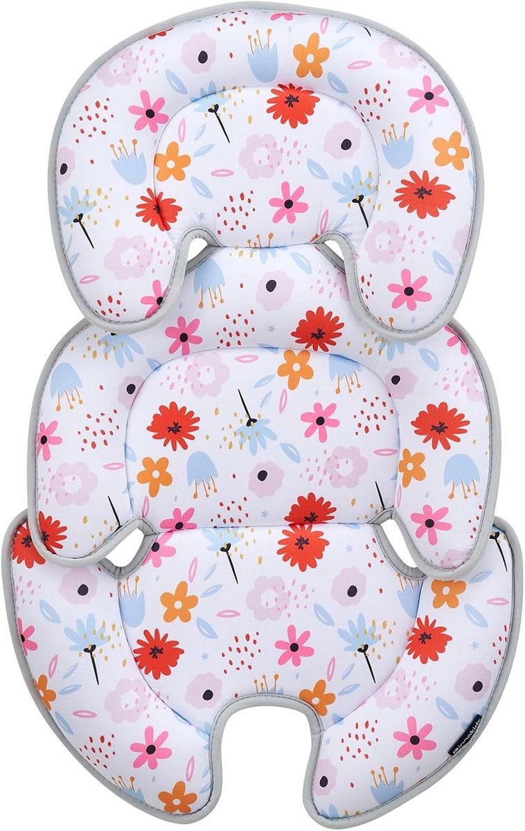 Baby Steunkussen - Lichaamssteun Kussen - Comfortabel Reizen - Zacht Ademend Katoen - Universeel - Bloemen