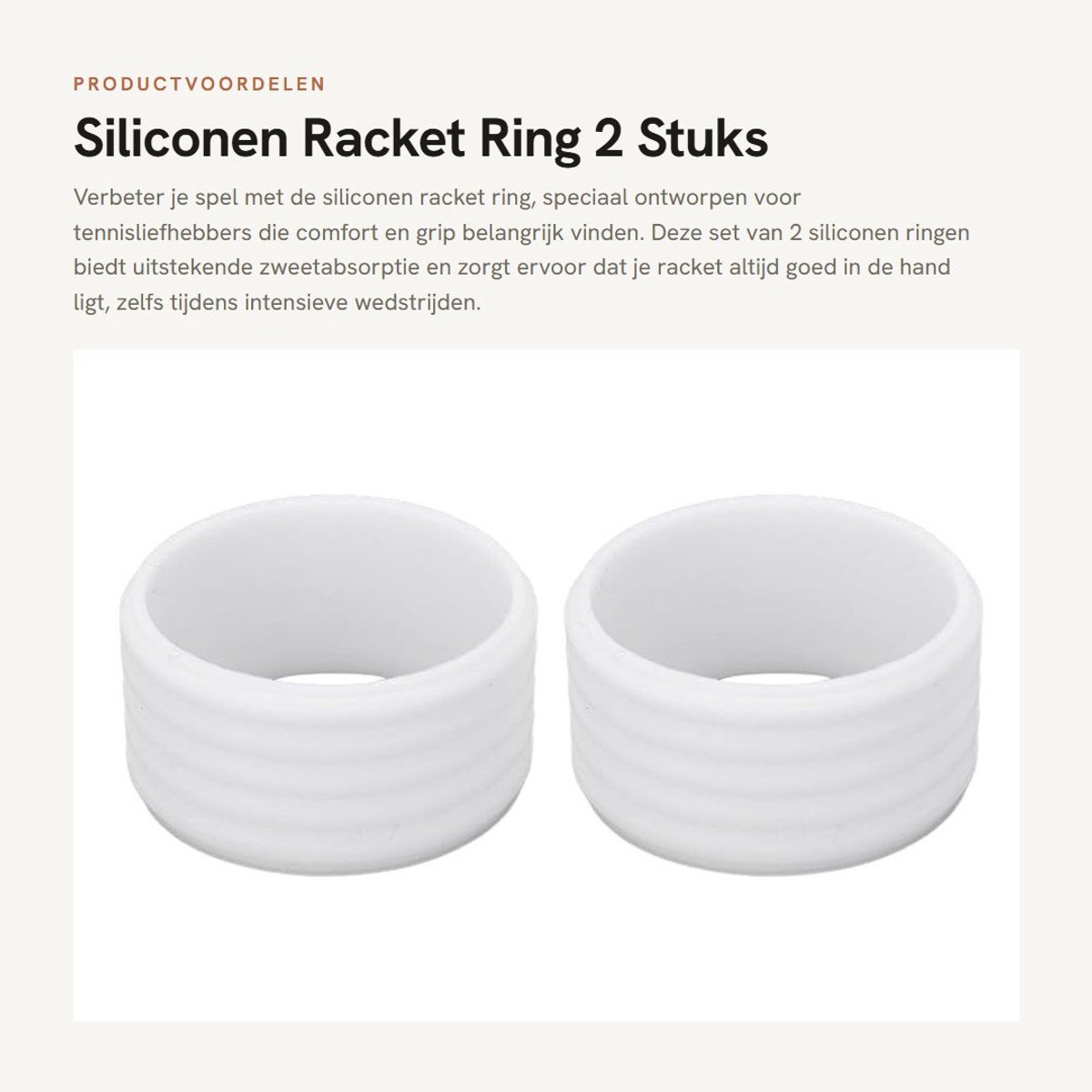 Dailygoods- Tennisracket Grip - Zweetabsorberende Siliconen Ring - 2 Stuks - Antislip Handvat - Versterkte Bevestigingsring - Lichtgewicht 5g - Overgrip