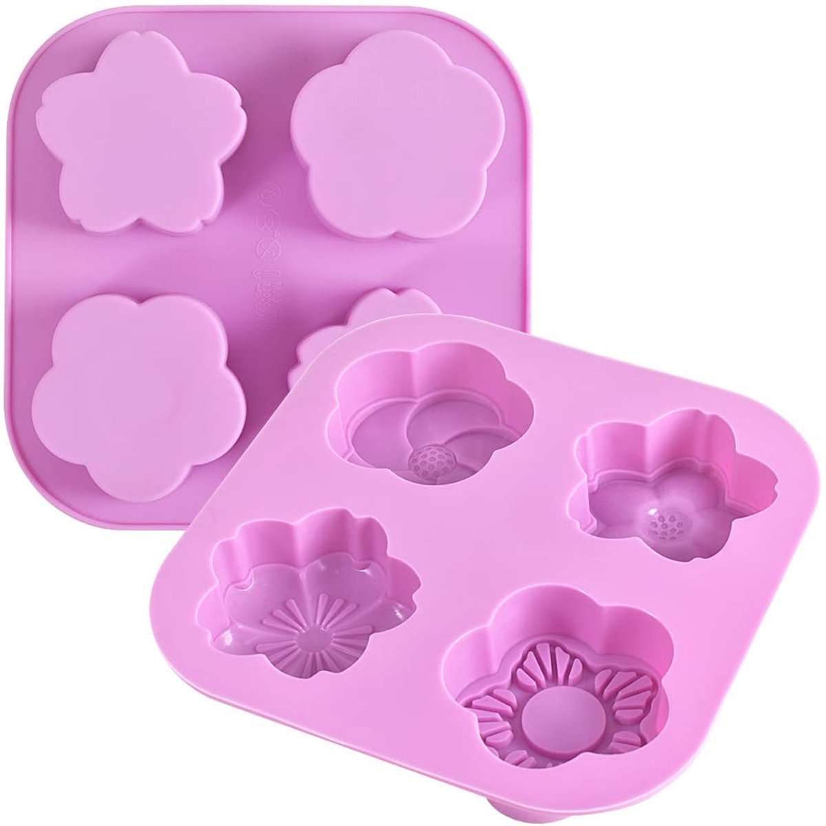 Dailygoods- Siliconen Mallen 2 Packs - Bloemvorm - Voedingskwaliteit - Antiaanbaklaag - Vaatwasserbestendig - Temperatuurbestendig van -40 tot 230 graden Celsius - Bakvorm