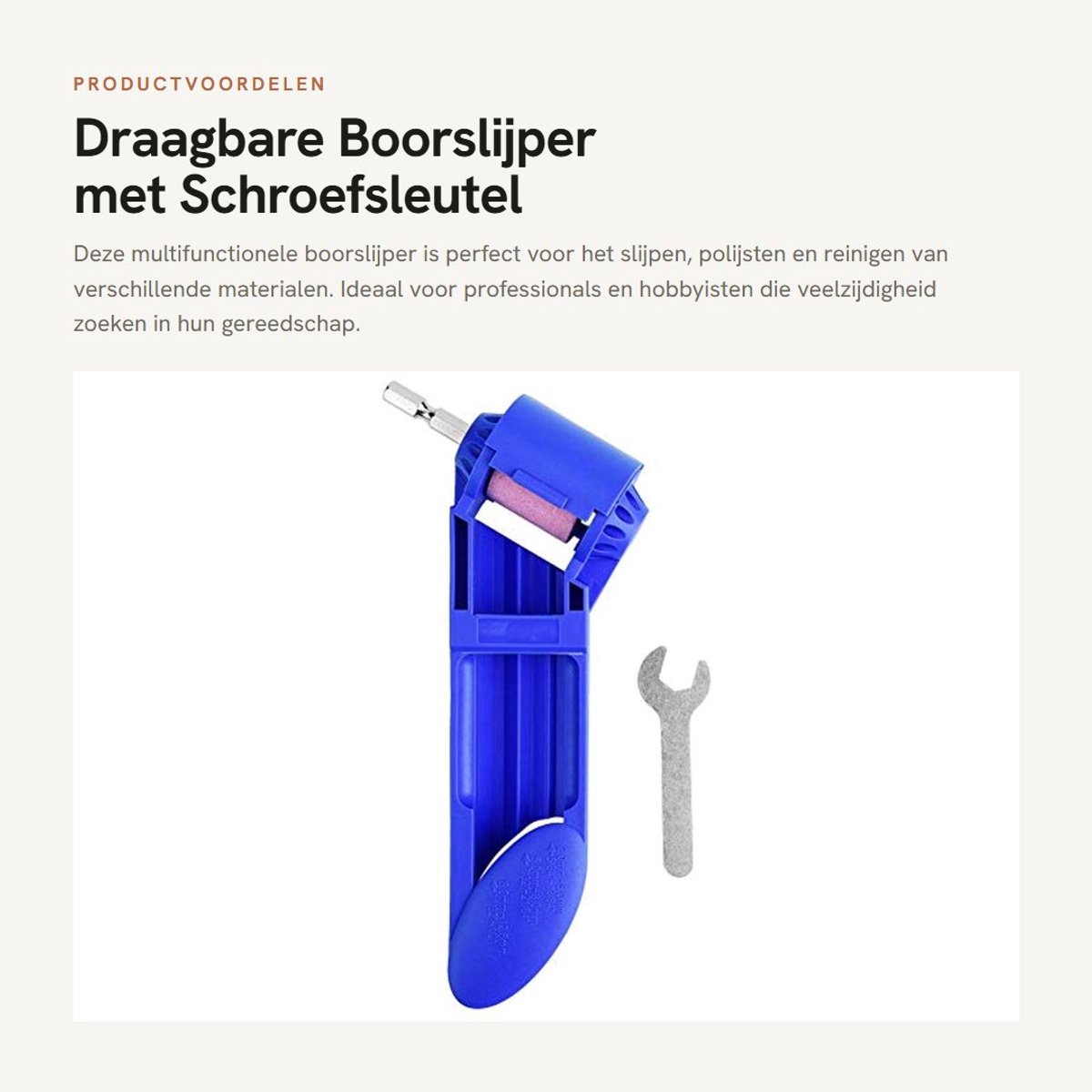 Dailygoods- Boorslijper Draagbaar - Korundslijper - Elektrisch Gereedschap - Professioneel - Inclusief Schroefsleutel - Compact Formaat - Slijpgereedschap