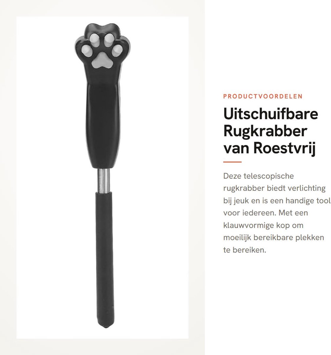 Dailygoods- Rugkrabber Uitschuifbaar 22,5-62,5 cm - Telescopisch Massagegereedschap - Rugborstel - Rugkrabber Bamboe - Antislip Grip - Hoogwaardig Roestvrij Staal - Lichaamsmassager