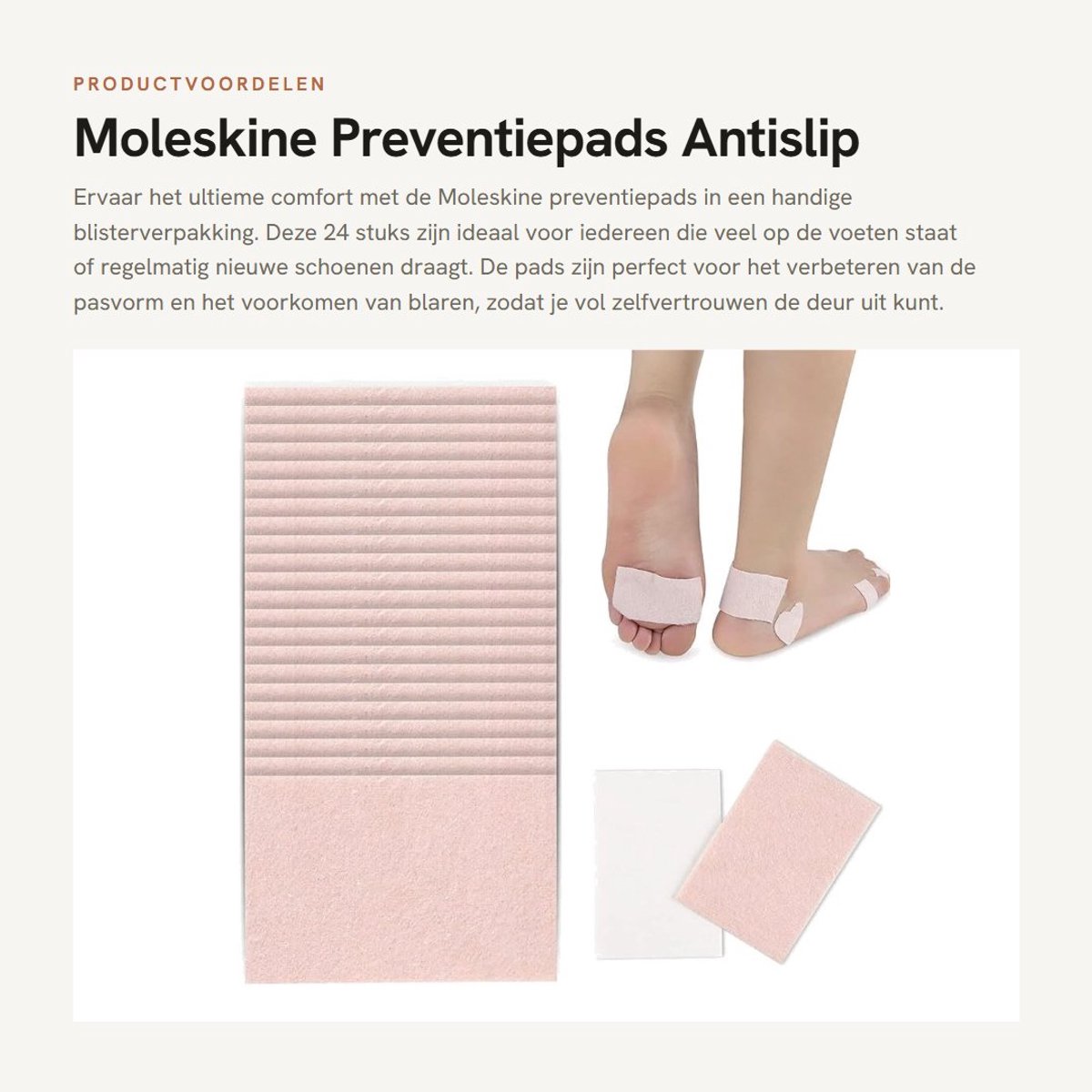 Dailygoods- Preventiepads 24 Stuks - Antislip - Zelfklevend - Voetverzorging - Multifunctioneel - Blisterverpakking - Blisterpleisters